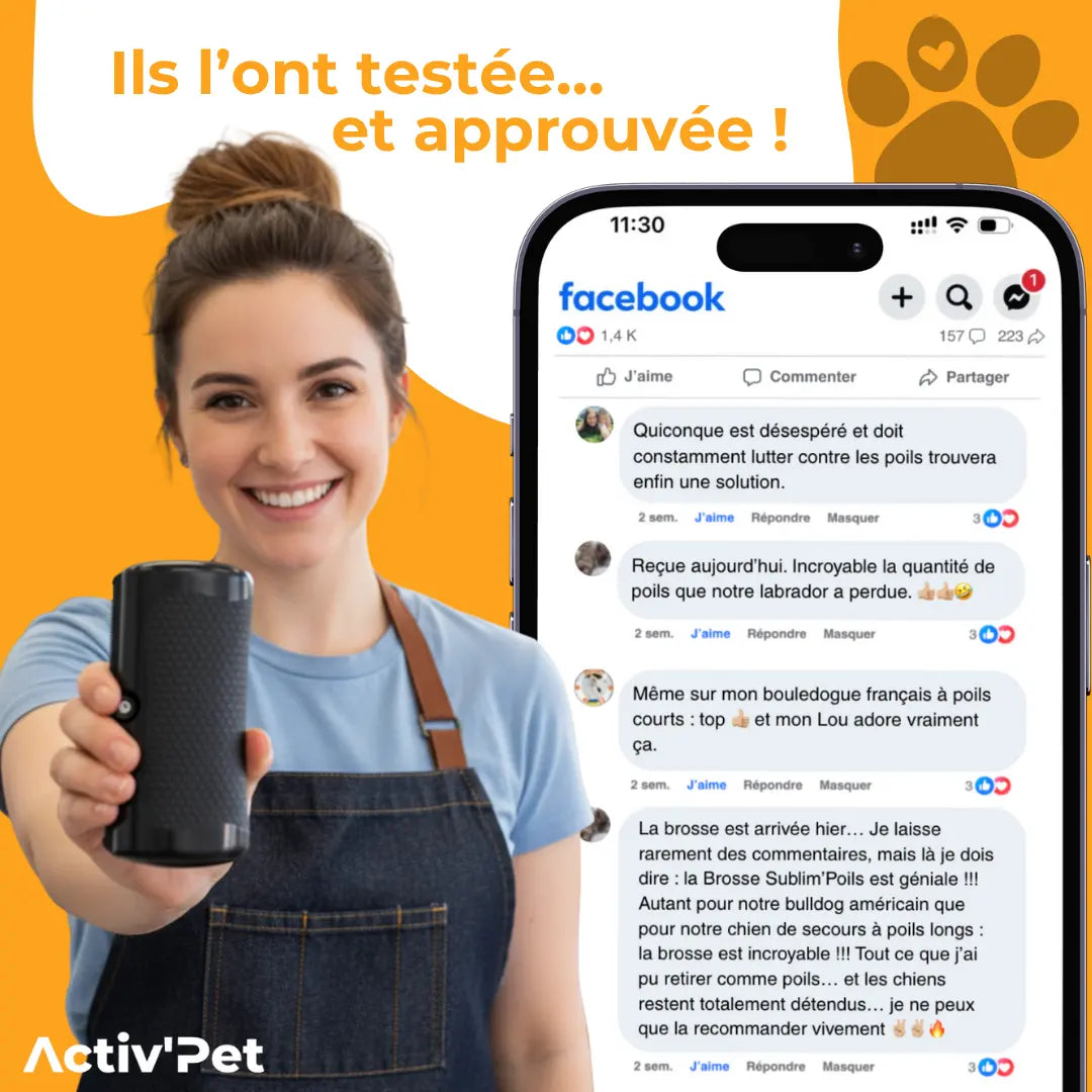 Brosse Sublim’Poils Activ'Pet